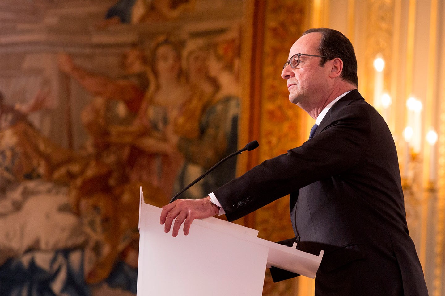 François Hollande lors de sa (…)