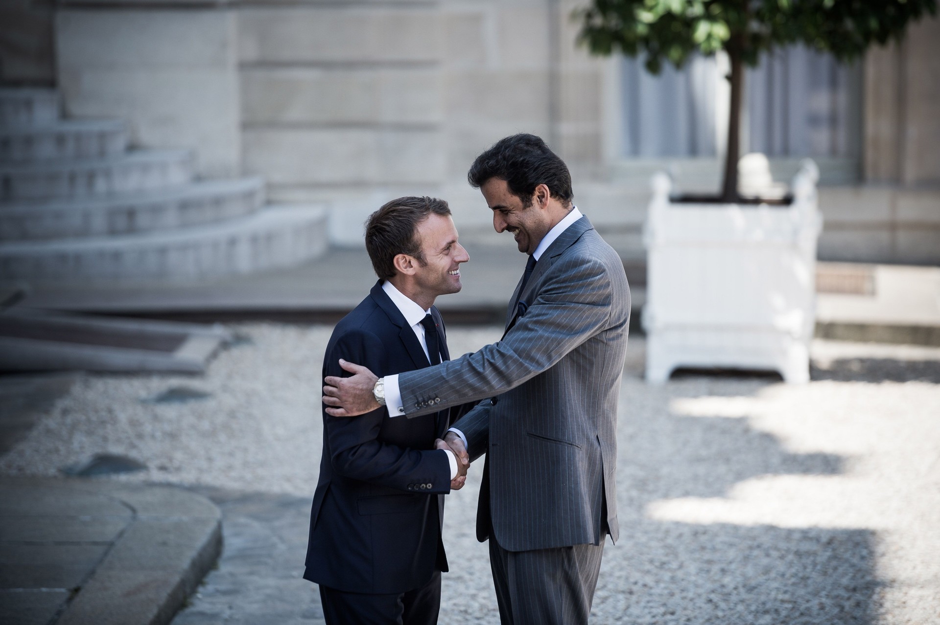 Emmanuel Macron et l’émir Tamim ben Hamad Al-Thani