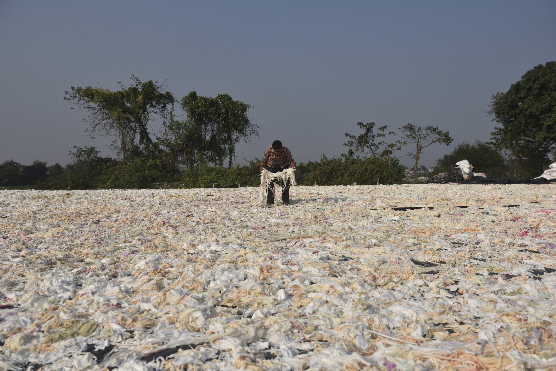 Recyclage de textiles en Inde