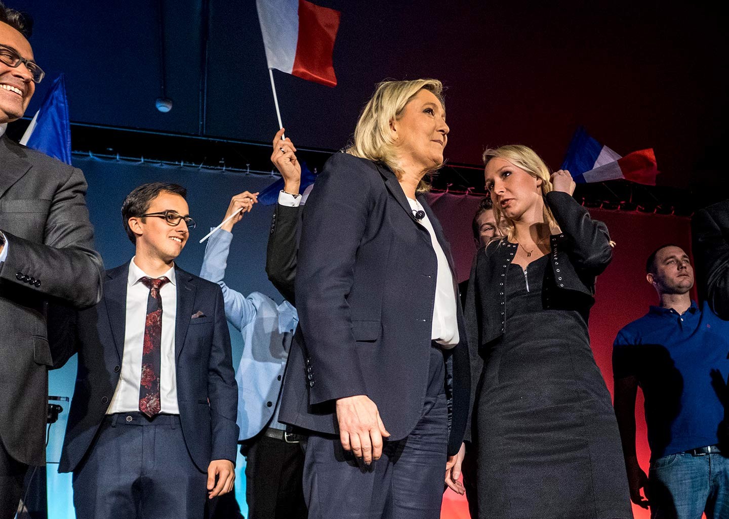 Bryan Masson, Marine Le Pen et Marion Maréchal-Le Pen