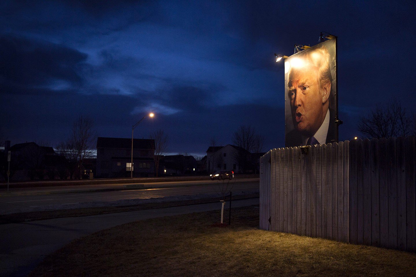 Un panneau à l’effigie de Donald Trump (…)